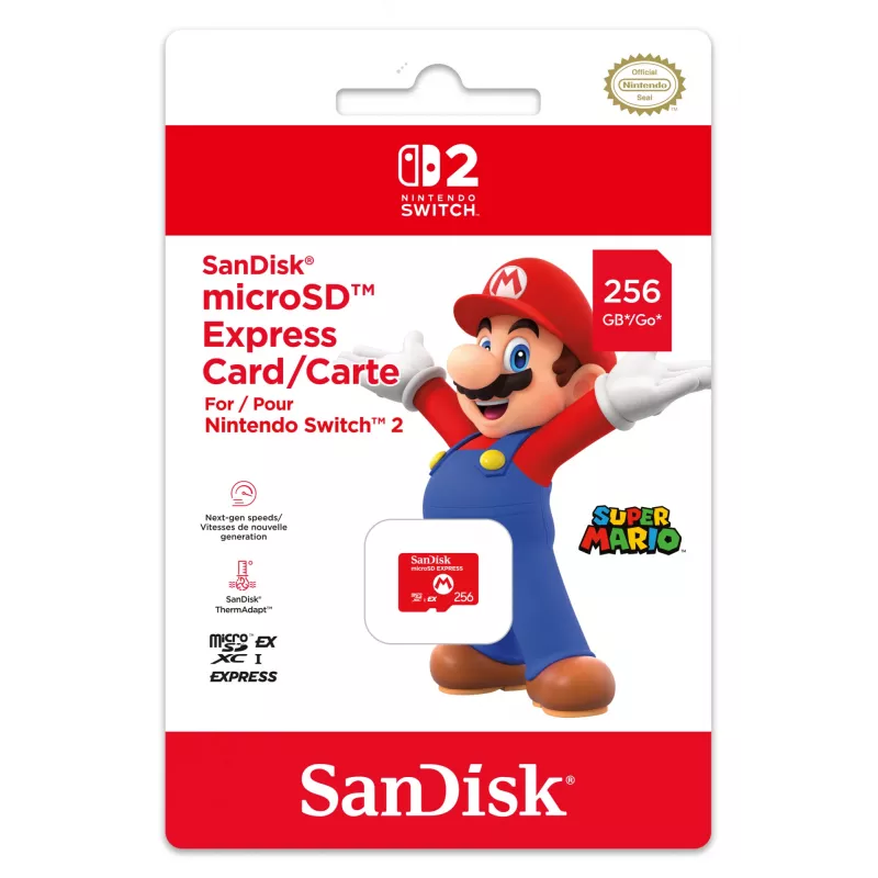 microSD Express Karte NINTENDO 256 GB für Nintendo Switch 2, Mario-Design