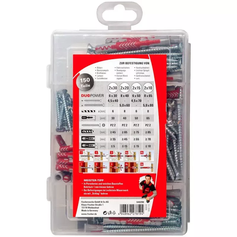 Schrauben- und Dübelset Fischer 540299