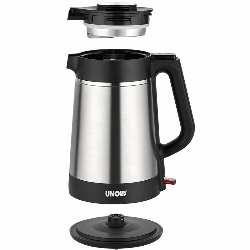 Unold 18715 Wasserkocher 1,5 L 1800 W Schwarz, Edelstahl