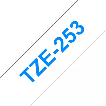 Brother TZe253 Schriftband 24 mm Blau auf Weiß