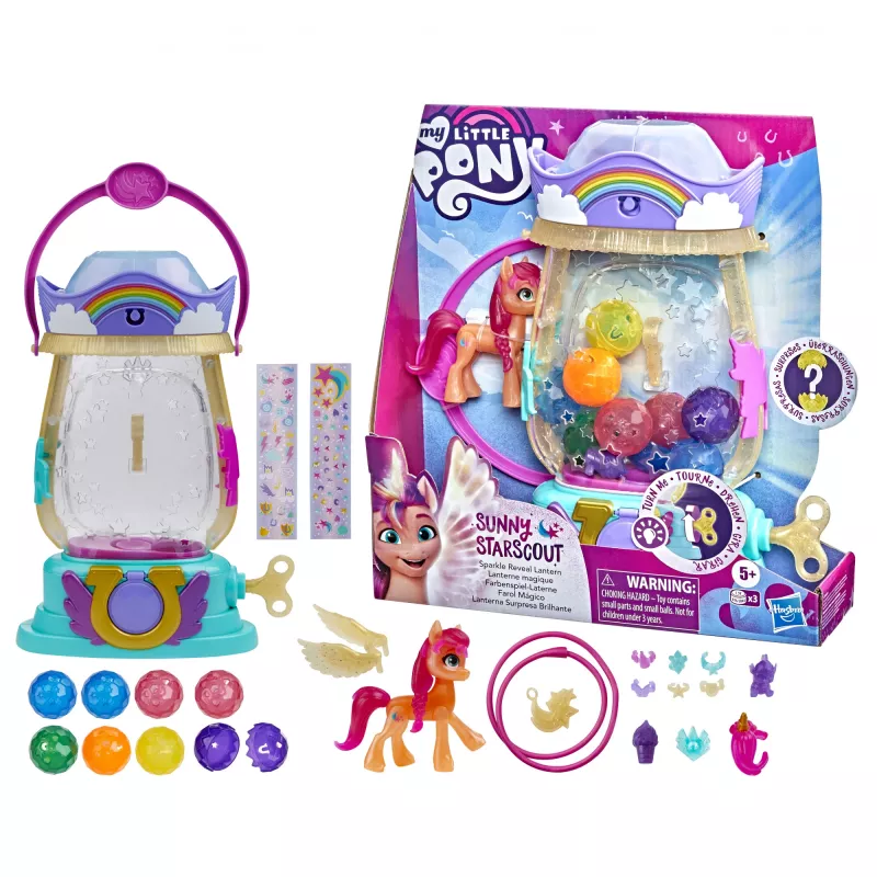 My Little Pony : Eine neue Generation – Film-Sparkle Reveal Laterne Sunny Starscout – Leuchtspielzeug mit 25 Teilen, Überraschungen