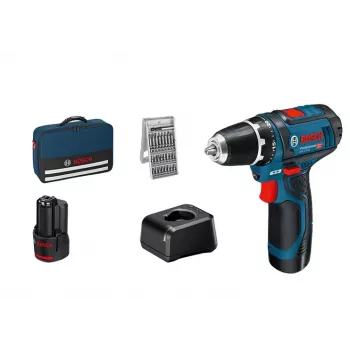 Akkuschrauber Bosch GSR 12V-15 Professional, 1300 RPM, Schwarz, Blau