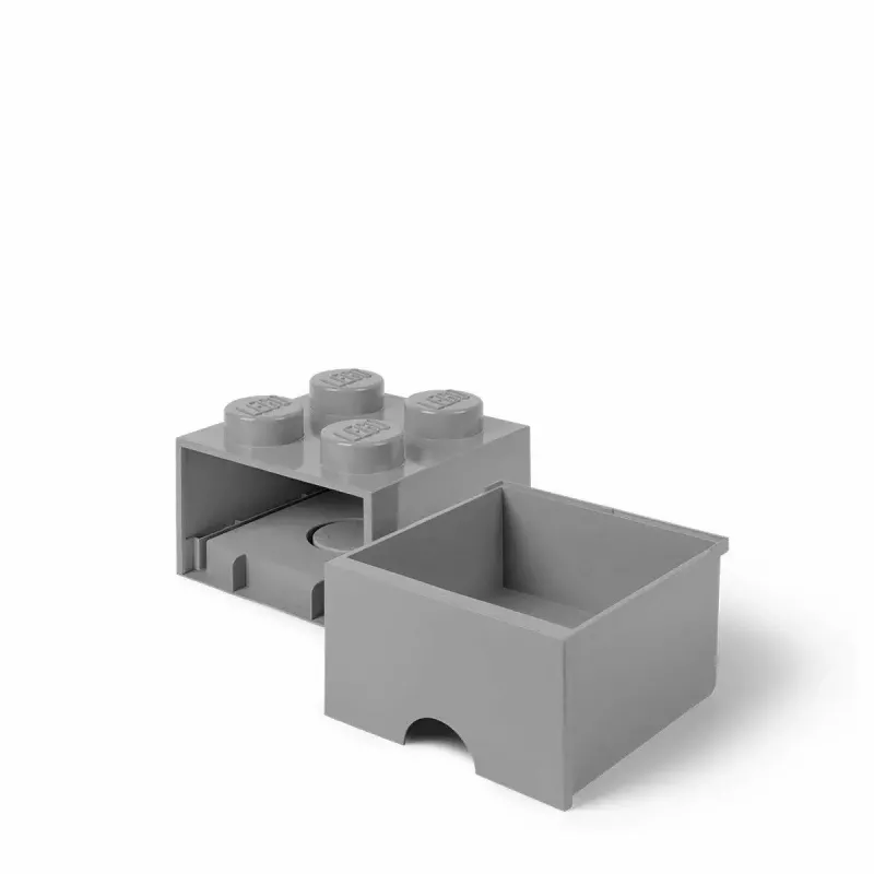 Schubladeneinheit room copenhagen LEGO Brick Drawer 4, grau, modulare Aufbewahrungsschublade