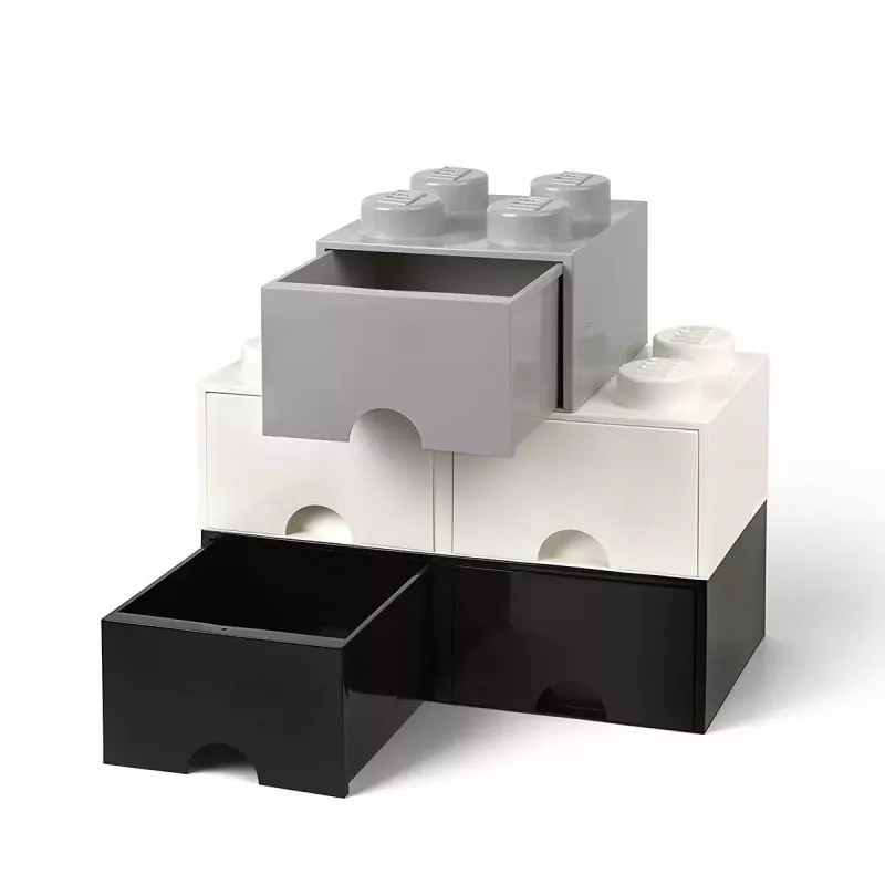 Schubladeneinheit room copenhagen LEGO Brick Drawer 4, grau, modulare Aufbewahrungsschublade