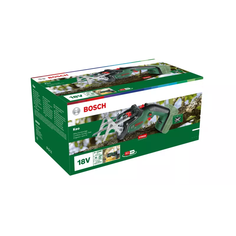 Akku-Säbelsäge Bosch Keo 2300 spm, 18 V, 2 Ah, 2300 spm, Hublänge 115 mm, Gewicht 1,4 kg