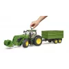 Traktor BRUDER John Deere 7R 350 mit Frontlader und Tandemachskipper, Kunststoff, ab 3 Jahren
