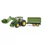Traktor BRUDER John Deere 7R 350 mit Frontlader und Tandemachskipper, Kunststoff, ab 3 Jahren
