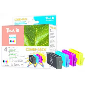 Peach PI300-370 Tintenpatrone 4 Stück Hohe (XL) Reichweite Schwarz, Cyan, Magenta, Gelb