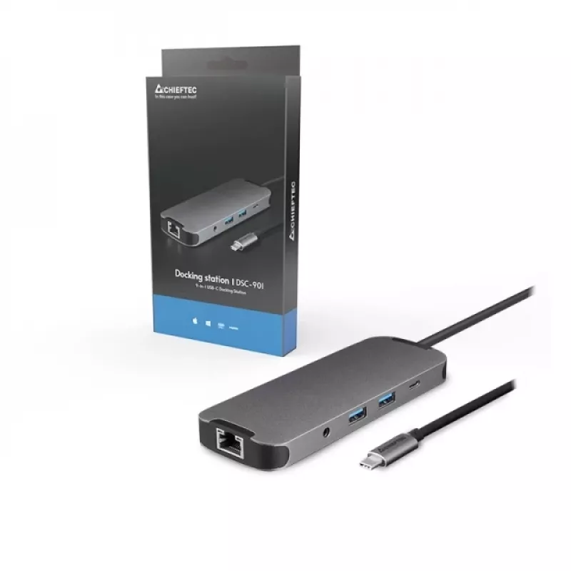 Dockingstation Chieftec DSC-901 USB-Typ-C Grau 134 mm 49 mm 15 mm 89,3 g