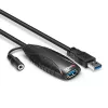 Lindy 10m USB 3.0 Aktive Verlängerung, 10 m, USB A, USB A, USB 3.2 Gen 1 (3.1 Gen 1), 5 Gbit/s, Schwarz