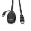 Lindy 10m USB 3.0 Aktive Verlängerung, 10 m, USB A, USB A, USB 3.2 Gen 1 (3.1 Gen 1), 5 Gbit/s, Schwarz