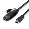 Lindy 10m USB 3.0 Aktive Verlängerung, 10 m, USB A, USB A, USB 3.2 Gen 1 (3.1 Gen 1), 5 Gbit/s, Schwarz