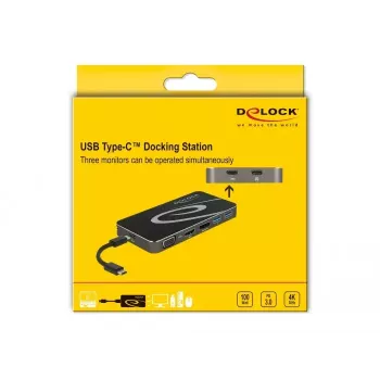 Dockingstation DeLOCK USB Type-C 3.2 4K HDMI DP 1080p VGA USB Hub PD 3.0