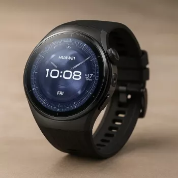 Smartwatch HUAWEI WATCH 5 — rund 46 mm, 1,38 Zoll Display, GPS, Bluetooth, Mobilfunk, schwarz