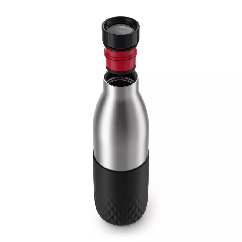 EMSA Bludrop Sleeve N3111100 Trinkflasche Täglicher Gebrauch 700 ml Edelstahl Schwarz, Edelstahl