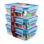 EMSA 508558 Lebensmittel-Aufbewahrungsbehälter Rechteckige Box 1 L Blau, Transparent 3 Stk.