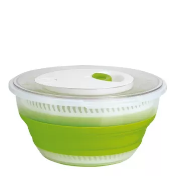 EMSA Basic 512992 Falt-Salatschleuder, Grün/Transparent
