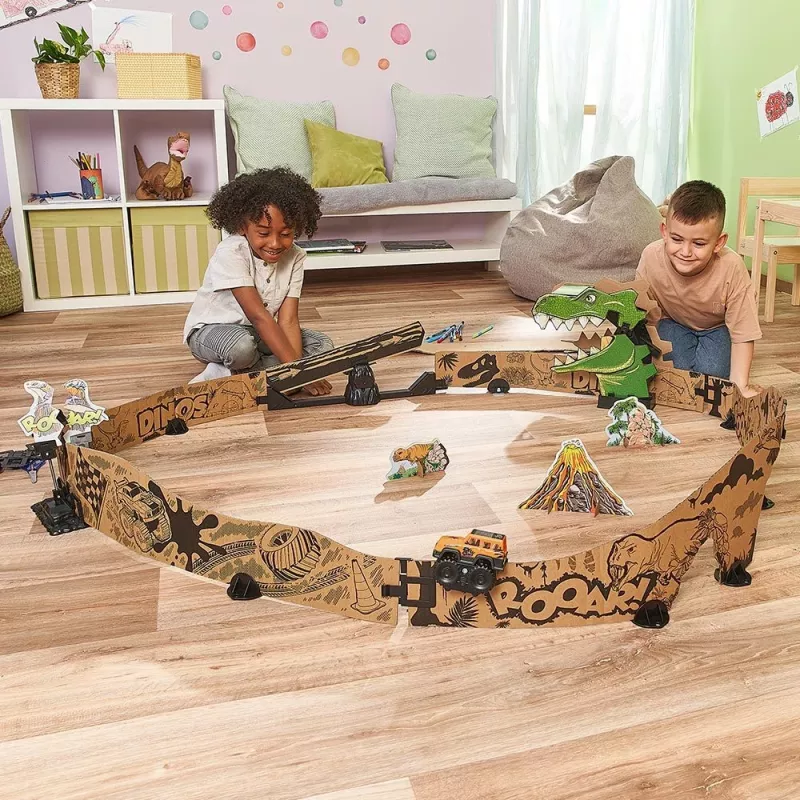 Spielzeug-Rennbahnset VTech Car-Board Racers Dino Adventure Set, Bahn