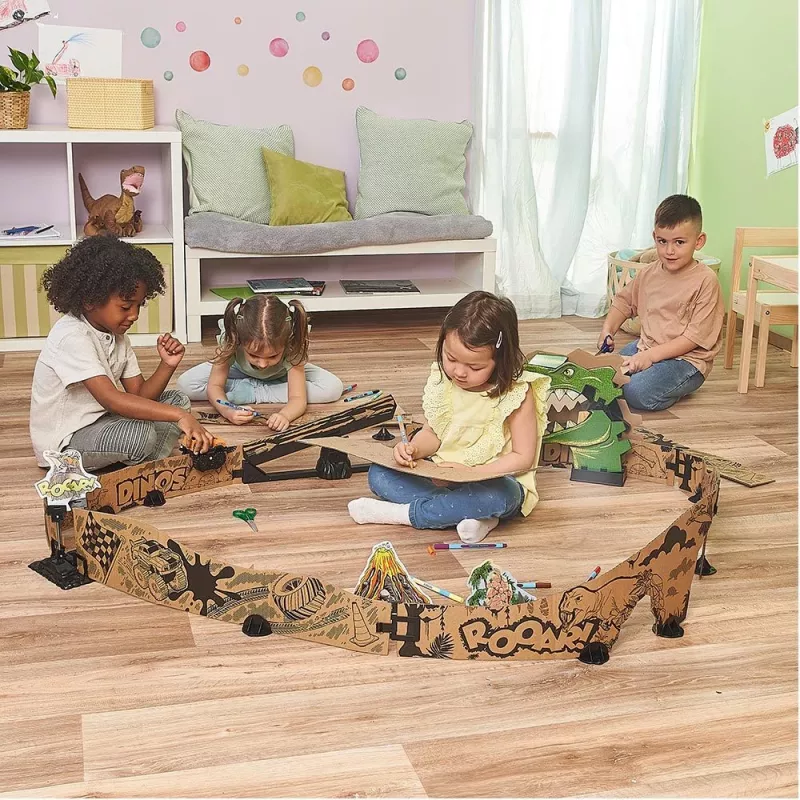 Spielzeug-Rennbahnset VTech Car-Board Racers Dino Adventure Set, Bahn