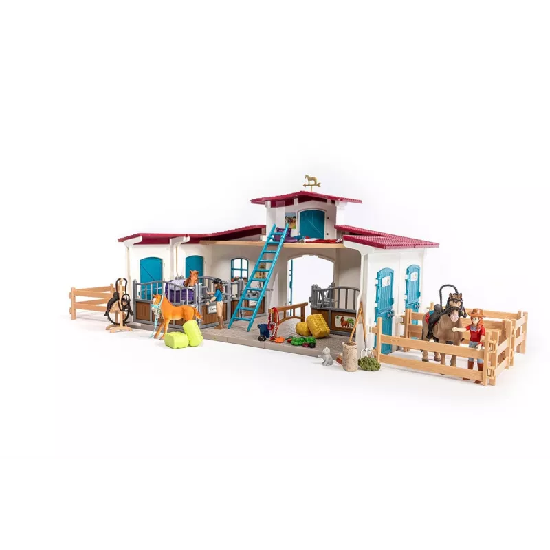 schleich HORSE CLUB Reitzentrum am See, Bauernhof, Pferdestall, Pferde, 5 Jahr(e), Mehrfarbig, Kunststoff