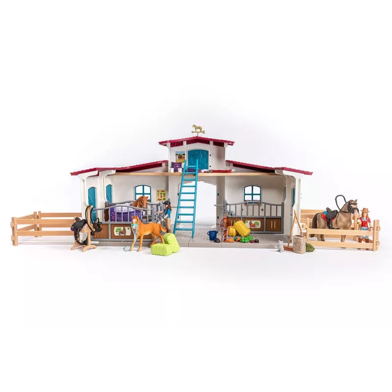 schleich HORSE CLUB Reitzentrum am See, Bauernhof, Pferdestall, Pferde, 5 Jahr(e), Mehrfarbig, Kunststoff
