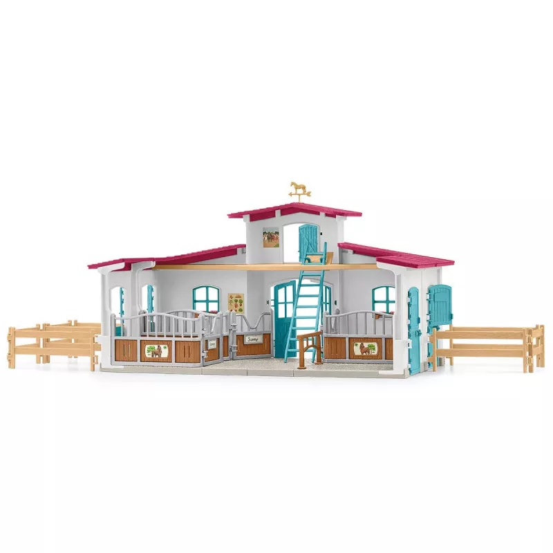 schleich HORSE CLUB Reitzentrum am See, Bauernhof, Pferdestall, Pferde, 5 Jahr(e), Mehrfarbig, Kunststoff