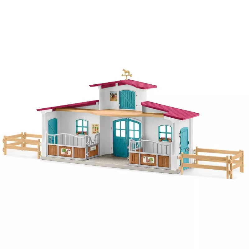schleich HORSE CLUB Reitzentrum am See, Bauernhof, Pferdestall, Pferde, 5 Jahr(e), Mehrfarbig, Kunststoff
