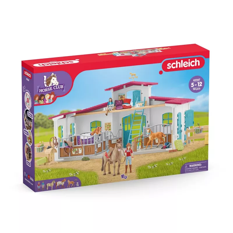 schleich HORSE CLUB Reitzentrum am See, Bauernhof, Pferdestall, Pferde, 5 Jahr(e), Mehrfarbig, Kunststoff