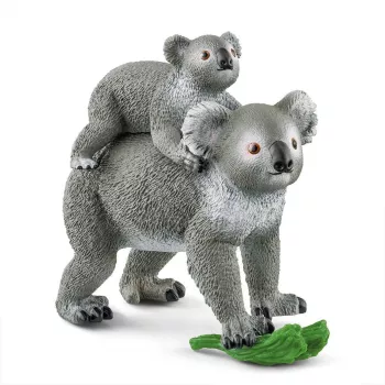 Schleich WILD LIFE Koala-Mutter mit Baby 42566 Grüngrau