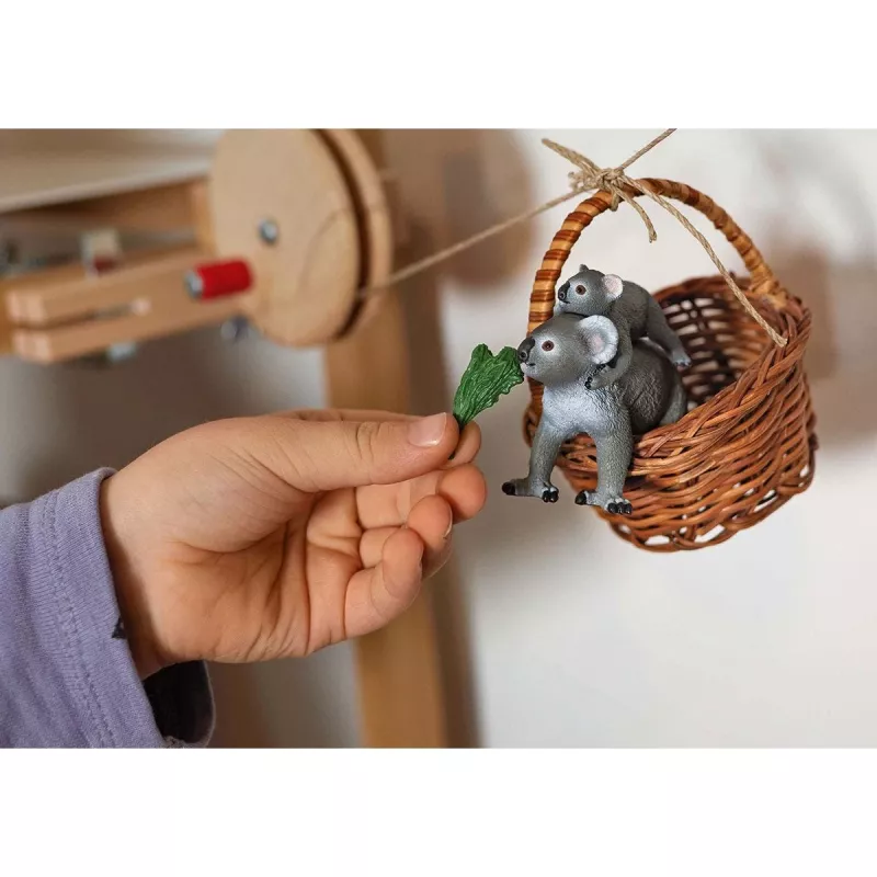 Schleich WILD LIFE Koala-Mutter mit Baby 42566 Grüngrau