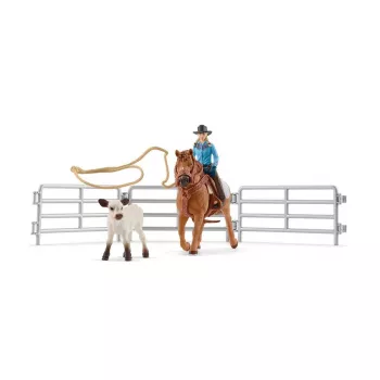 schleich Cowgirl Team Roping Fun, 3 Jahr(e), Mehrfarbig