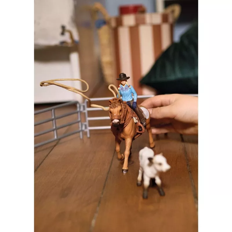 schleich Cowgirl Team Roping Fun, 3 Jahr(e), Mehrfarbig