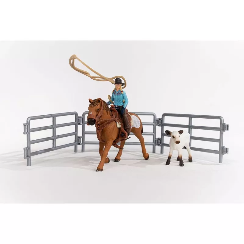 schleich Cowgirl Team Roping Fun, 3 Jahr(e), Mehrfarbig