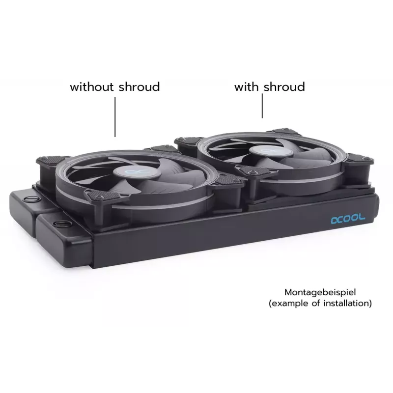 Kühlsystem Alphacool 24831 Silikon Schwarz 14cm Lüfter
