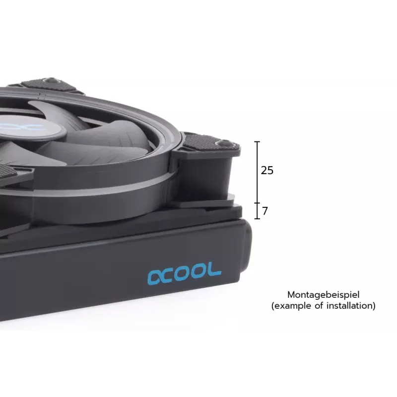 Kühlsystem Alphacool 24831 Silikon Schwarz 14cm Lüfter