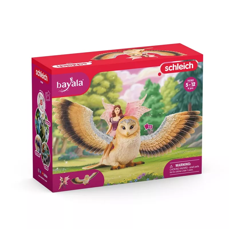 schleich BAYALA Fee im Flug auf Glam-Eule, 5 Jahr(e), Sonnenelfen, Einhörner & Feen, Mehrfarbig, Kunststoff