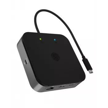 ICY BOX 7-in-1 USB4® DockingStation mit dualer Videoausgabe, Kabelgebunden, USB4, 60 W, 3,5 mm, 10,100,1000 Mbit/s, Anthrazit