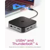 ICY BOX 7-in-1 USB4® DockingStation mit dualer Videoausgabe, Kabelgebunden, USB4, 60 W, 3,5 mm, 10,100,1000 Mbit/s, Anthrazit