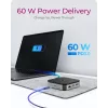 ICY BOX 7-in-1 USB4® DockingStation mit dualer Videoausgabe, Kabelgebunden, USB4, 60 W, 3,5 mm, 10,100,1000 Mbit/s, Anthrazit