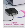ICY BOX 7-in-1 USB4® DockingStation mit dualer Videoausgabe, Kabelgebunden, USB4, 60 W, 3,5 mm, 10,100,1000 Mbit/s, Anthrazit