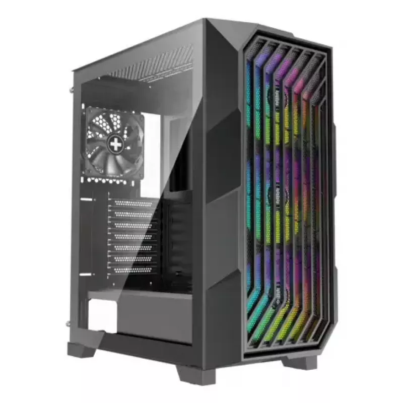 PC Midi Tower Gehäuse XILENCE Performance A+ BREEZE II — schwarz, gehärtetes Glas, unterstützt ATX/Micro‑ATX/Mini‑ITX, 3x140mm Front, 1x120mm Rückseite