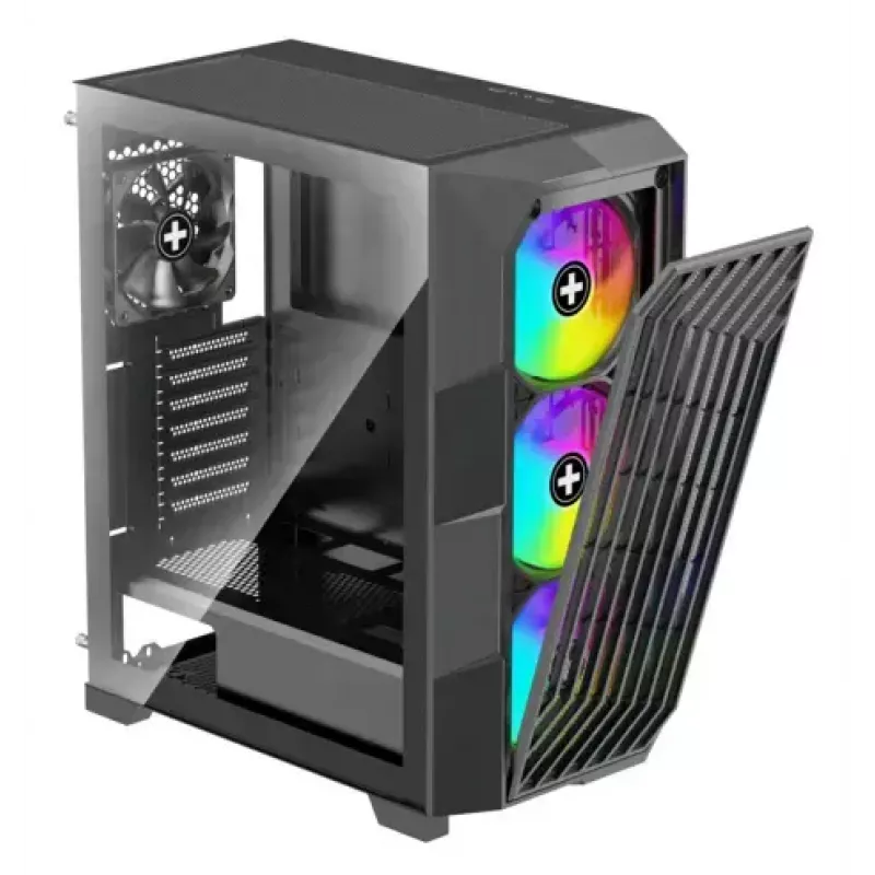PC Midi Tower Gehäuse XILENCE Performance A+ BREEZE II — schwarz, gehärtetes Glas, unterstützt ATX/Micro‑ATX/Mini‑ITX, 3x140mm Front, 1x120mm Rückseite