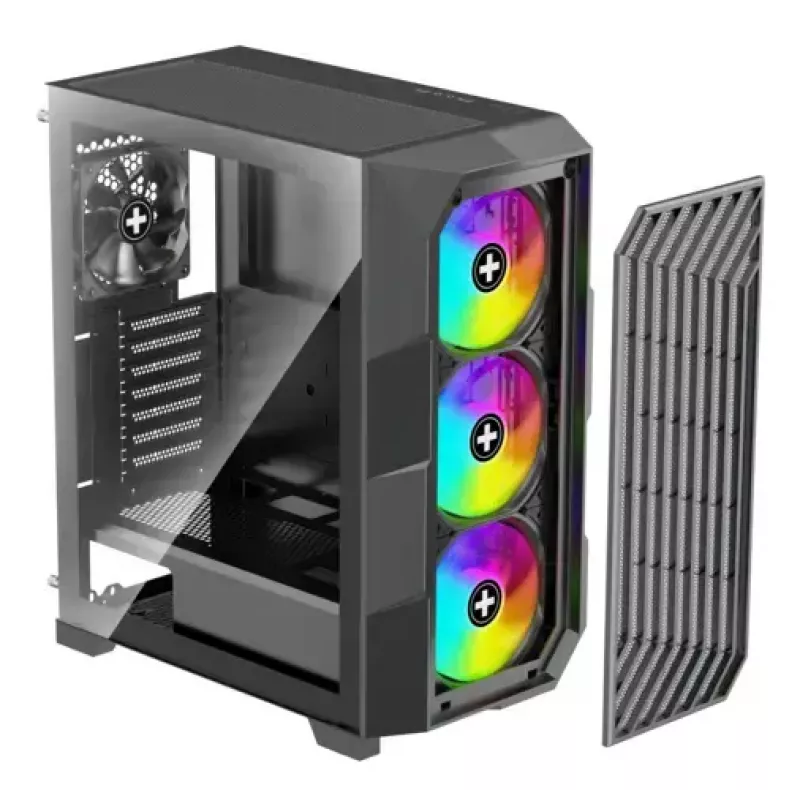 PC Midi Tower Gehäuse XILENCE Performance A+ BREEZE II — schwarz, gehärtetes Glas, unterstützt ATX/Micro‑ATX/Mini‑ITX, 3x140mm Front, 1x120mm Rückseite