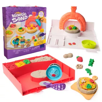 Kinetic Sand, SquishPizza Aufgehender Pizzaofen Spielset, Kreative Ostergeschenke, Enthält 1 lb formbaren Spielsand & 5 Werkzeuge, Spielzeuglebensmittel Kunsthandwerk Kinderspielzeug