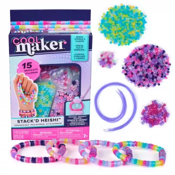 Kinder-Schmuckarmband-Bastelset Cool Maker Stack’d Heishi Erweiterungspackung 1300 Perlen für 15 Armbänder