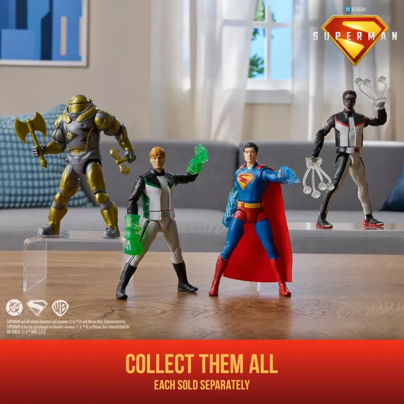 Actionfigur Superman Hammer of Boravia 6 Zoll, Filmstil, enthält 2 Zubehörteile, Gold/Grau