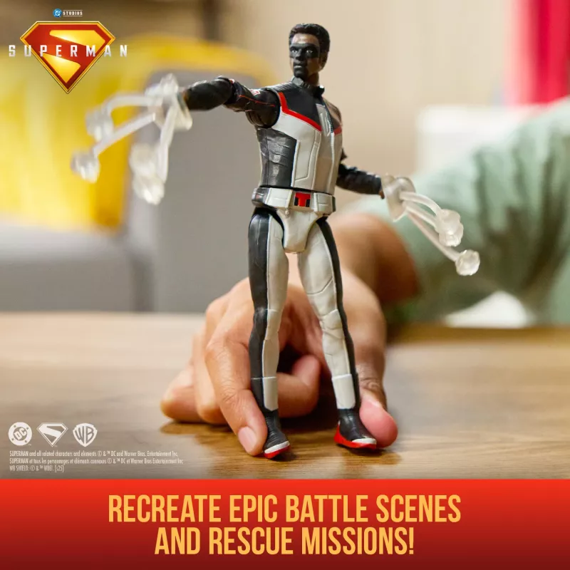 DC Comics, SUPERMAN, Mr. Terrific, Epic Strike Actionfigur, 15 cm groß, authentisches Film-Design, enthält 2 Zubehörteile, Spielzeug für Jungen und Mädchen ab 4 Jahren