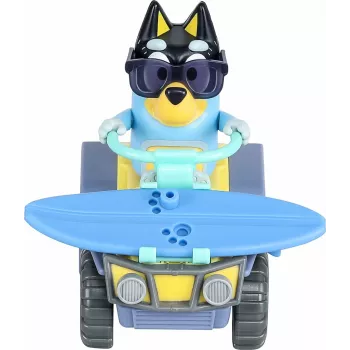 Moose Toys Bluey S9 Figur & Fahrzeug-Set Strand-Quad mit Bandit