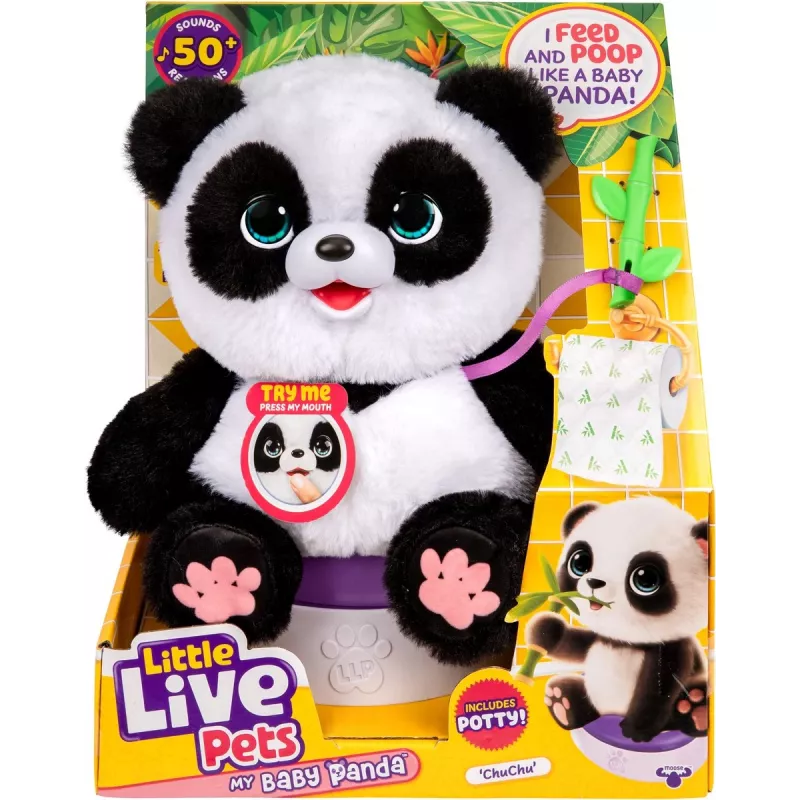 Moose Toys Little Live Pets My Baby Panda Chuchu, Spielzeug-Panda, 4 Jahre, Interaktiv, Mit Sound, AA
