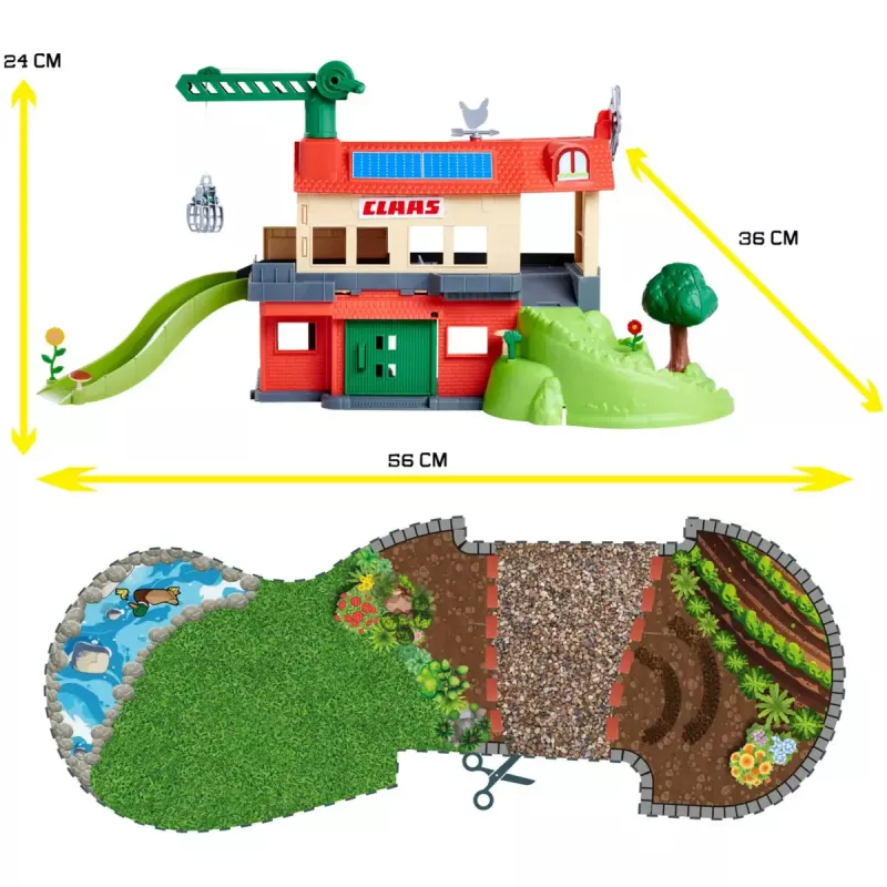 Playset Simba‑Dickie Majorette CLAAS Farm Playset — Spielgebäude, Bauernhof-Themenset